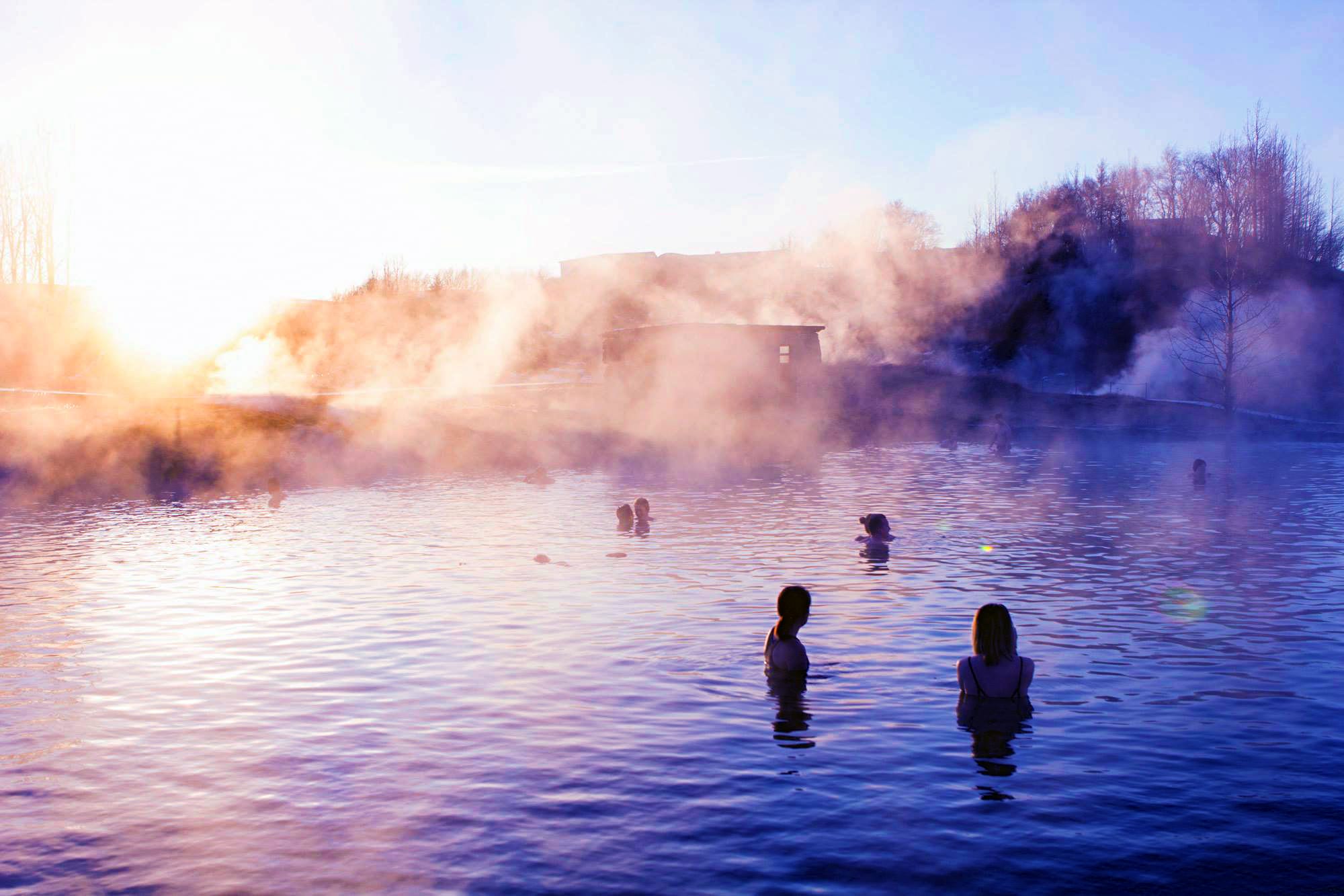 Hot-spring bathing at the Secret Lagoon
