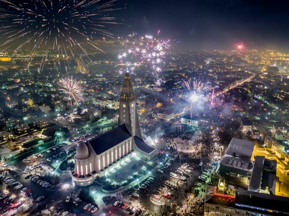 Fireworks during the New Year's Eve in Iceland are unforgetabble experience to explore