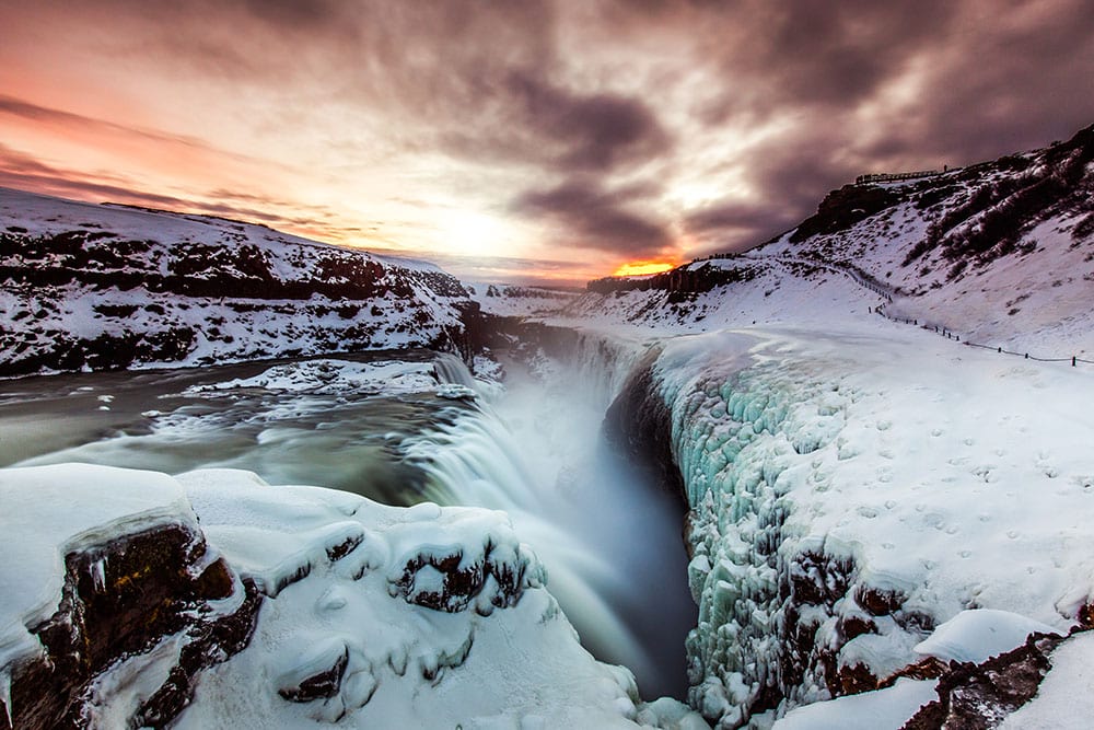 Gullfoss waterfall in Golden Circle Iceland (Golden Circle And Blue Lagoon Tour Iceland)