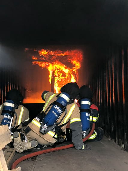 Firefighters training