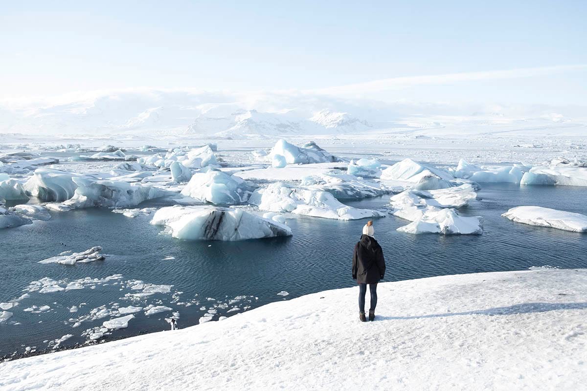 Jokulsarlon breathtaking view in winter