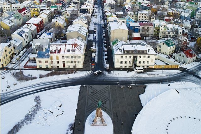 A view from the Hallgrímskirkja church in Reykjavík