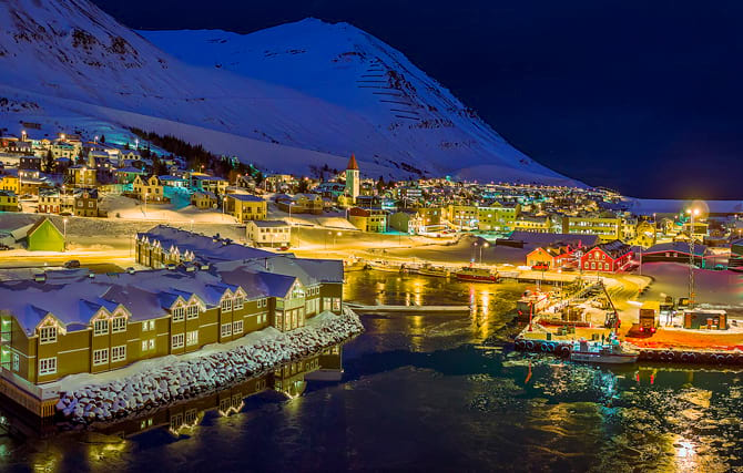 Beautiful Siglufjörður during the winter time