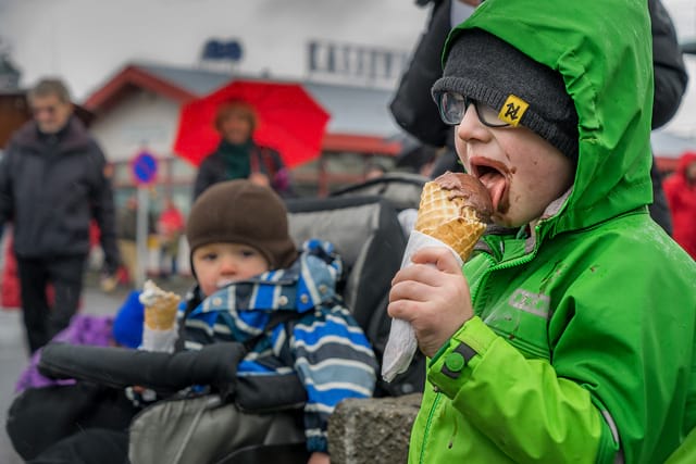 Icelanders love ice cream and they eat it during any time of the year