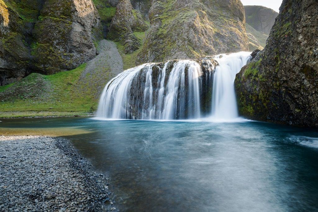 Stjornarfoss waterfall hidden gem in south Iceland