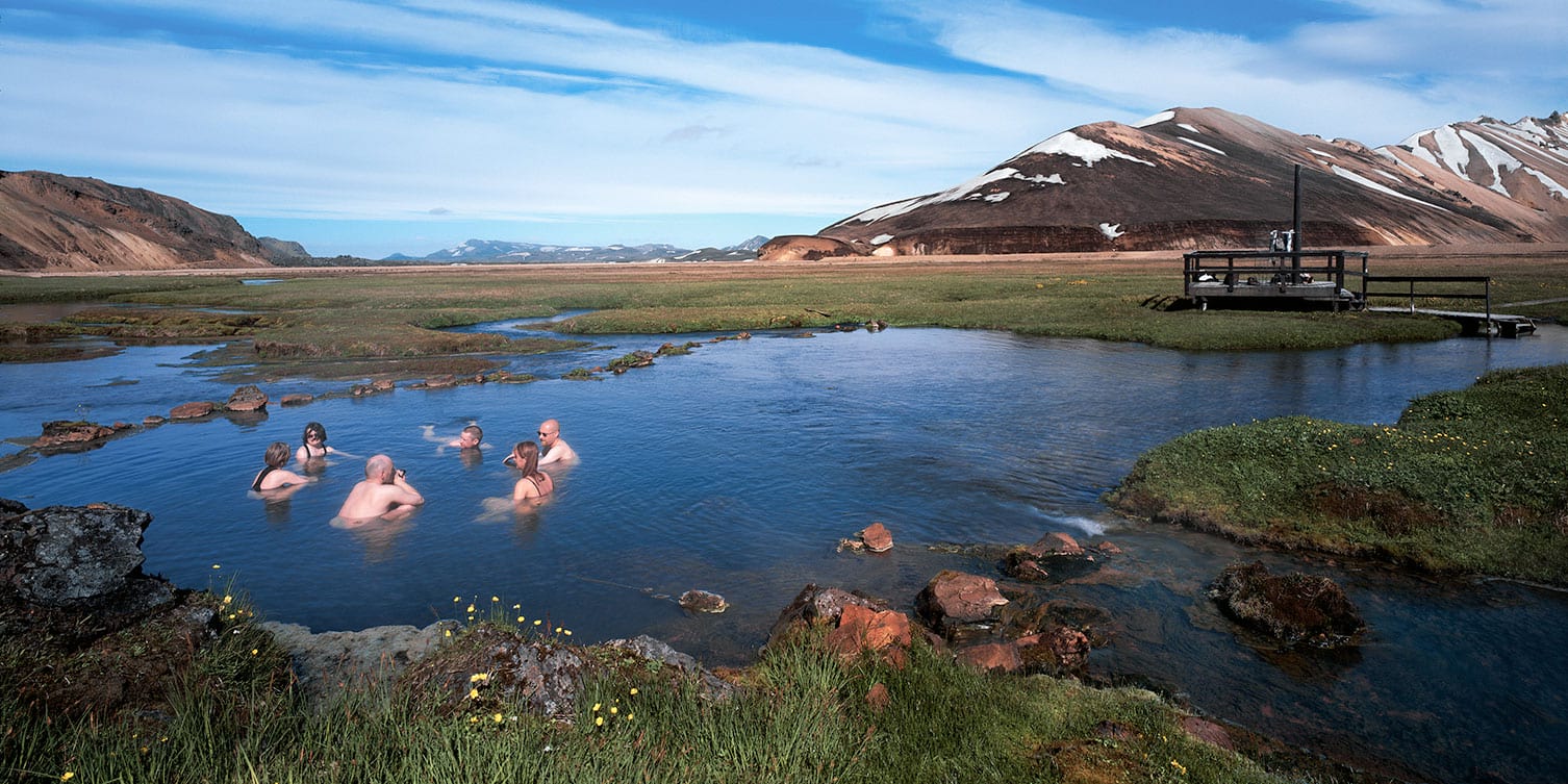 Bath in the natural waters in Iceland