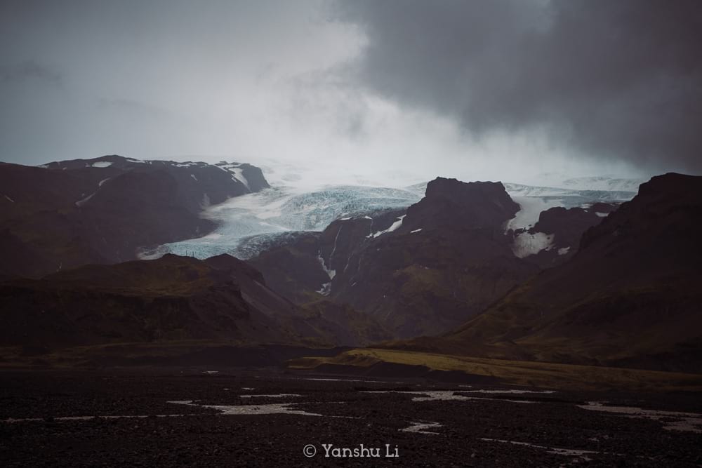 Vatnajokull glacier tongue near Hof South Iceland