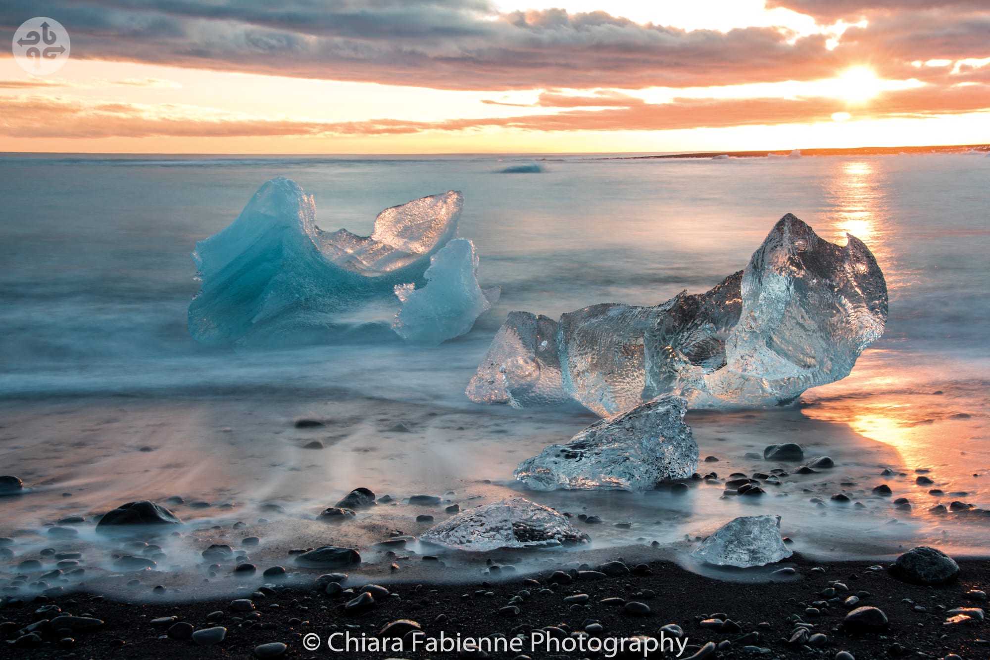This picture was taken in December at the Diamond Beach on our Glacier Lagoon tour. 