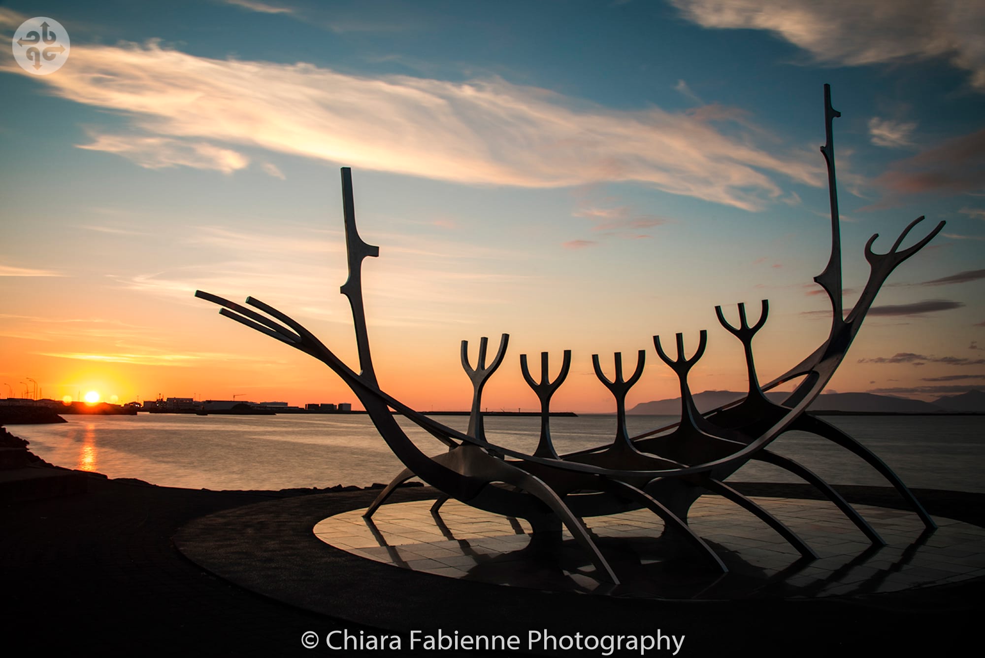 This picture was taken in July at the Sólfar statue in Reykjavík. 